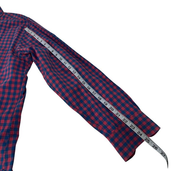 Bonobos Mens Slim Fit Navy/Pink Checkered Button Down Shirt  XL Business Casual - Picture 7 of 10
